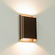 Artdelight Diaz Large - Wandleuchte - 4 x 14,5 x 20 cm - 2 x 6W LED inkl. - IP65 - gebürstete Bronze