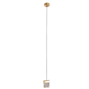 Maxlight Vetro - Pendelleuchte - Ø 13 x 180 cm - 4,5W dimmbare LED inkl - gebürstetes Gold