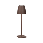 Nova Luce Colt - wiederaufladbare Tischleuchte - Ø 11 x 38 cm - 2W dimmbare LED inkl. - IP54 - corten