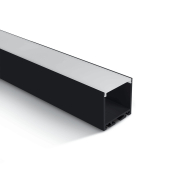ONE Lichtprofil mit Diffusor - 3,5 x 3,5 cm - 200 cm Länge - schwarz und opal