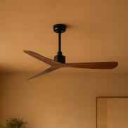 Faro Rocker M - Deckenventilator - Ø 132 cm - matt schwarz und walnuss