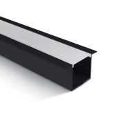 ONE Light Einbauprofil mit Diffusor - 5,7 x 3,6 cm - 200 cm Länge - schwarz und opal