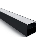ONE Lichtprofil mit Diffusor - 6 x 6 cm - 200 cm Länge - schwarz und opal