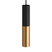 Creative Cables Double Tube - Hängeleuchte 1L - Ø 12,5 x Ø 6 x 190 cm - gebürstete Bronze und Schwarz