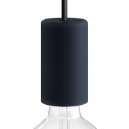 Creative Cables Eiva Elegant - E27 Fassung mit Silikonkabelhalter - Ø 6 x 10,5 cm - IP65 - kohlschwarz