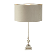 Searchlight Whitby - Tischleuchte - Ø 38 x 67 cm - Chrom, Silber und Taupe
