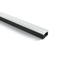 ONE Lichtprofil mit Diffusor - 2,3 x 1,4 cm - 200 cm Länge - schwarz und opal