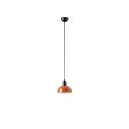 Faro Tatawin S - Pendelleuchte - Ø 18,4 x 208,1 cm - schwarz satiniert und rötlich orange glänzend