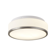 Searchlight Discs - Badezimmer-Deckenleuchte - Ø 29 x 9,5 cm - IP44 - opal und satiniert silber