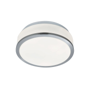 Searchlight Discs - Badezimmer-Deckenleuchte - Ø 23 x 9,5 cm - IP44 - opal und satiniert silber