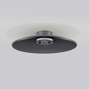 Nova Luce Esti - deckenleuchte - Ø 50 x 10,6 cm - 33W dimmbar LED inkl. - gebürstetes nickel und rauchglas