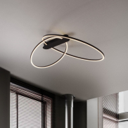 Nova Luce Kiklos - Deckenleuchte - Ø 72 x 30 cm - 42W dimmbar LED inkl. - Sand schwarz
