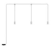 Creative Cables Eiva E-snake - tragbare Lichtgirlande - 2,7 Meter Gesamtlänge - 3 x Eiva 3-fach E27 Fassung mit Silikonkabelhalter - IP65 - weiß