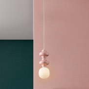 Nova Luce Clio - Hängelampe - Ø 18 x 198 cm - gelb und Opalglas