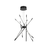 Nova Luce Raccio - Hängeleuchte mit Fernbedienung - Ø 85 x 120 cm - 56W dimmbare LED inkl. - schwarz