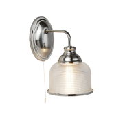 Searchlight Bistro II - Wandleuchte mit Zugschalter - 15 x 25 cm - satiniert silber