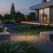 VK Lighting Mush - Gartenpfosten auf Erdspieß - Ø 15 x 80,8 cm - 8W LED inkl. - IP65 - Rustbraun