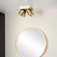 Lucide Nigel - Aufbaustrahler - 20 x 20 x 11,5 cm - 4 x 5W dimmbare LED inkl. - dimmbar auf warm - gold