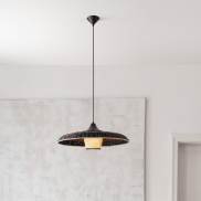 Nova Luce Capa - Hängelampe - Ø 61 x 200 cm - natur, schwarz und braun