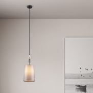 Nova Luce Damo - Hängelampe - Ø 22 x 160 cm - matt schwarz, grau und braun