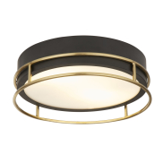 Searchlight Phoenix - Deckenleuchte - Ø 30 x 10 cm - IP44 - Schwarz und Messing