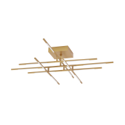 Nova Luce Raccio - Deckenleuchte - 94,5 x 94,5 x 21 cm - 48W dimmbare LED inkl - Goldmessing