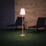New Garden Lola slim 120 - wiederaufladbare Stehleuchte mit Solarpanel - RGB+W - Ø 26 x 119 cm - 4.6W dimmbare LED inkl. - IP65 - rose gold