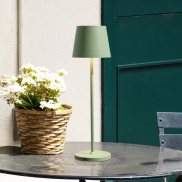 Nova Luce Seina - wiederaufladbare Tischleuchte - Ø 11,4 x 39,5 cm - 2W dimmbare LED inkl. - IP54 - olivgrün