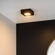 Lucide Brice-Led - Deckenleuchte - 10,8 x 10,8 x 3,9 cm - 8W dimmbare LED inkl. - IP44 - schwarz