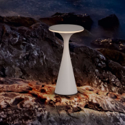 Nova Luce Grigio - wiederaufladbare Tischleuchte für den Außenbereich - Ø 10,1 x 19,7 cm - IP54 - Sand Weiß