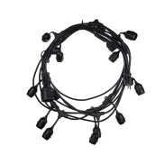 Century Italia Fiesta – 9,27 m lange Lichterkette, davon 0,6 m Kabel – 15 x E27 (ohne Leuchtmittel) – IP44 – schwarz