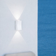 Nova Luce Dewei - Außenwandleuchte - 5 x 9 x 4 cm - 2x 2W LED inkl. - IP54 - Sand Weiß