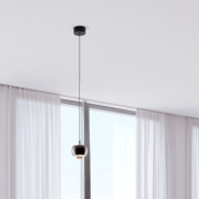 Nova Luce Conga - Hängelampe - Ø 9,6 x 140 cm - 13W LED inkl. - Schwarz Chrom