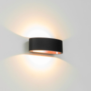 Artdelight Sharp - Wandleuchte - 19 x 10 x 7 cm - 7.2W dimmbare LED inkl. - IP65 - schwarz und gold