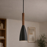 Design for the People Pure 10 - Hängeleuchte - Ø 10 x 344 cm - schwarz und braun