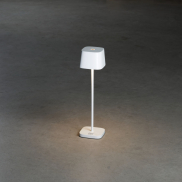 Konstsmide Capri Mini - Außen-Tischleuchte - 7 x 7 x 25 cm - 2,2W dimmbar bis warm LED inkl - wiederaufladbar - IP54 - weiß