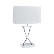 Searchlight Club - Tischleuchte - 31 x 20 x 48,5 cm - weiß und chrom