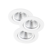 Nordlux Fremont - 3er Set - Ø 85 mm, Ø 72 mm Einbaugröße - 5,5W dimmbare LED inkl. - IP23 - weiß