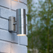 Lucide Arne 2 - Wandleuchte - 6,3 x 12 x 17 cm - 2 x 5W LED inkl. - IP44 - satiniertes Chrom