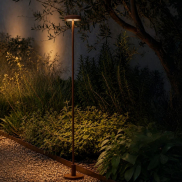 VK Lighting Jade - Gartenpfahl inkl. Fuß und Erdspieß - Ø 7 x 83,4 cm - 1W LED inkl. - IP65 - Rustbraun
