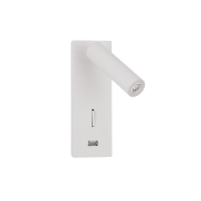 Nova Luce Fuse - Wandleuchte mit Schalter und USB-Ladegerät - 6 x 12,3 x 18 cm - 3W LED inkl. - weiß