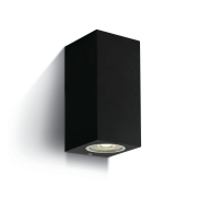 ONE Light GU10 Outdoor Cube Lights - Außenwandleuchten - 7 x 7,7 x 16,5 cm - IP65 - schwarz