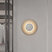 Nova Luce Esti - wandleuchte - Ø 32 x 7 cm - 17W LED inkl. - gebürstetes nickel und rauchglas