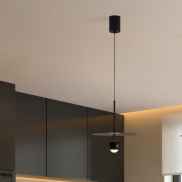 Nova Luce Edem - Hängelampe - Ø 30 x 217 cm - 8W LED inkl. - sand schwarz