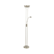 Searchlight Mother & Child - Stehleuchte mit Leselicht - Ø25,4 x 180 cm - 15,5W + 5W dimmbare LED inkl - satiniert silber