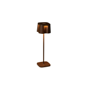 Konstsmide Nice - kabellose Outdoor-Tischleuchte mit Ladestation - 10 x 10 x 36 cm - 2.2W dimmbare LED inkl - IP54 - rostbraun