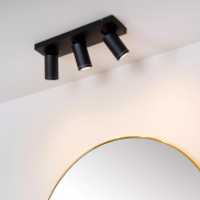 Lucide Taylor - Aufbaustrahler 3L - 38 x 10 x 12,5 cm - 3 x 5W dimmbare LED inkl. - dimmbar bis warm - IP44 - schwarz