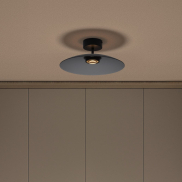 Nova Luce Polifemo - deckenleuchte - Ø 40 x 16 cm - 12W LED inkl. - Rauchglas und Sand schwarz