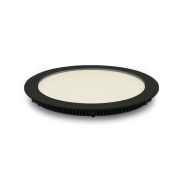 ONE Light Round Recessed Panels - Deckeneinbauleuchten - Ø 22,3 x 2,2 cm - 18W LED inkl. - IP40 - schwarz - Lichtfarbe warmweiß