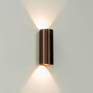 Artdelight Brody2 - Wandleuchte - 7,2 x 7,2 x 18 cm - 2 x 4W dimmbare LED inkl. - IP54 - Bronze gebürstet